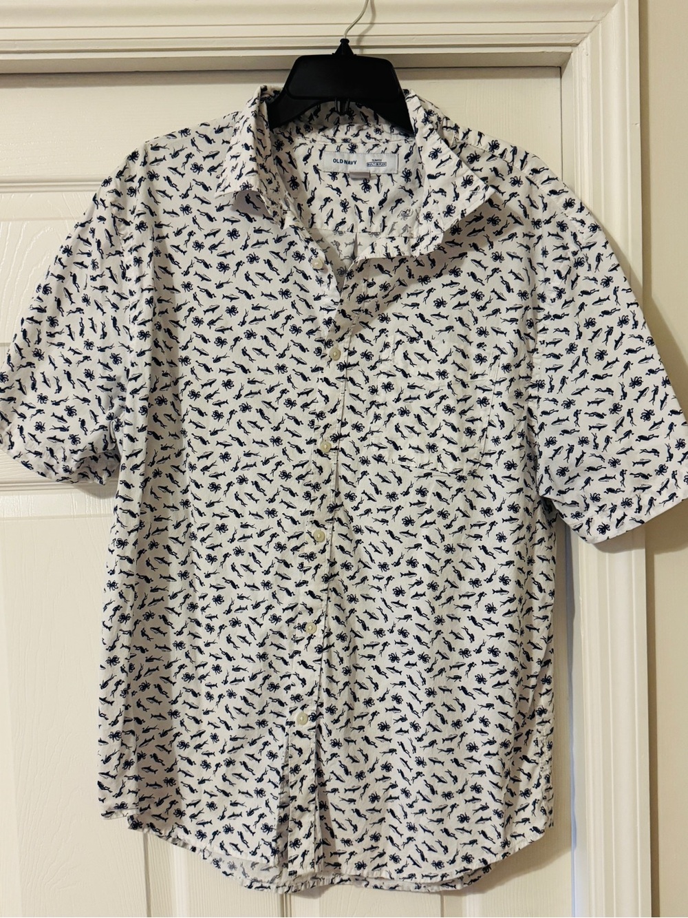 Ocean themed men’s button down shirt